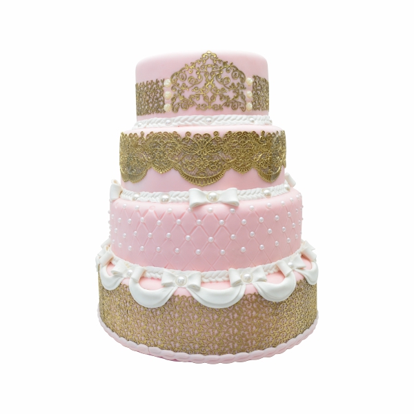 Bolo - Princesa Rosa e Dourado